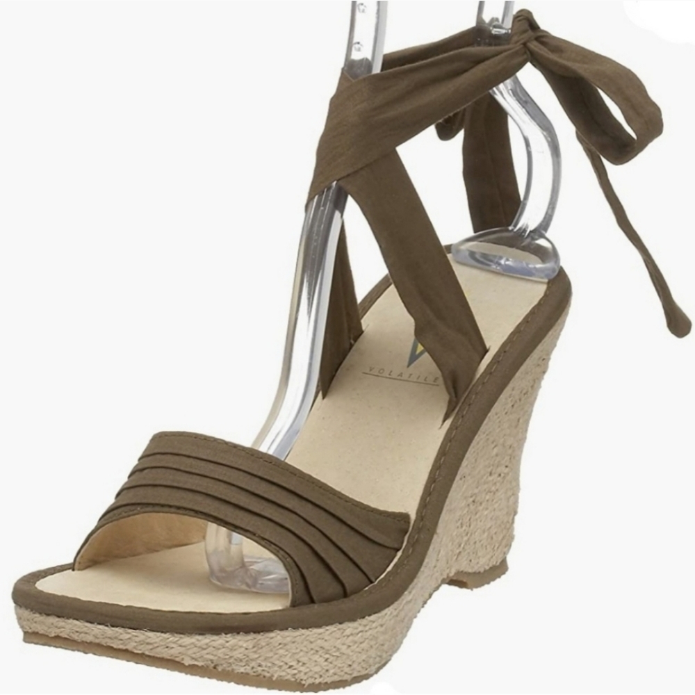 Volatile Olive Green Wrap Wedges